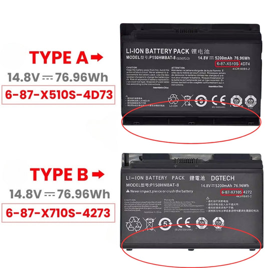 [P150HMBAT-8] Clevo K670E NP8131 NP8150 - Replacement Battery