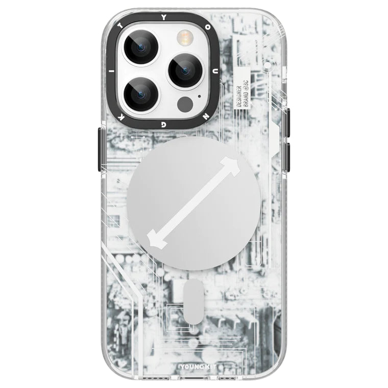 Cargue la imagen en el visor de la galería, [Magsafe Compatible] Apple iPhone 15 Series Youngkit Technology Magnetic Series Futuristic Circuit Anti-Drop Case - Polar Tech Australia
