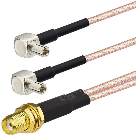 [15cm] SMA Female to Dual TS9 Male Splitter Cable