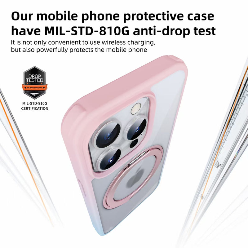 Cargue la imagen en el visor de la galería, [Magsafe Compatible][Foldable Kick Stand Ring] Apple iPhone 15/Plus/Pro/Max Soft Skin Heavy Duty Drop Proof Case - Polar Tech Australia
