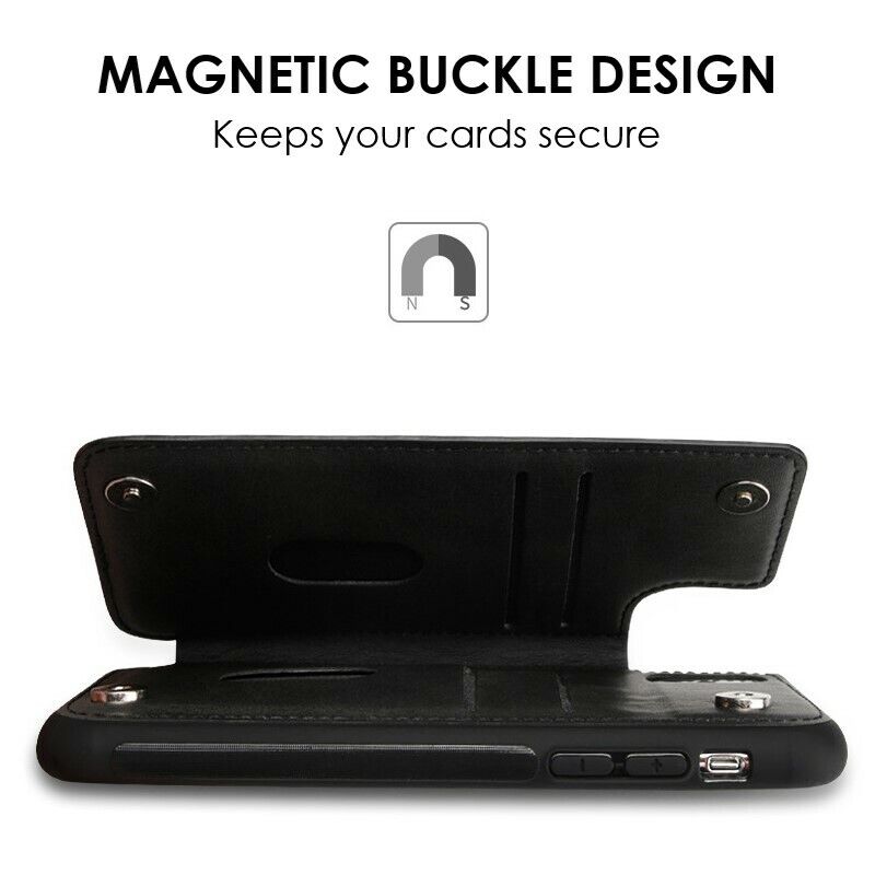 Cargue la imagen en el visor de la galería, [Built-in Card Slot] Apple iPhone 14/14 Plus/14 Pro/14 Pro Max Hanman Mika Magnetic Back Leather Case - Polar Tech Australia
