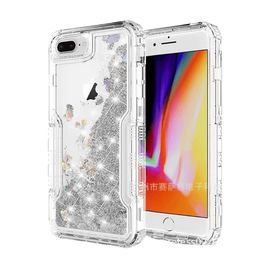 Apple iPhone 6/6S/7/8/Plus/SE 2020 Glitter Clear Transparent Liquid Sand Watering Case - Polar Tech Australia