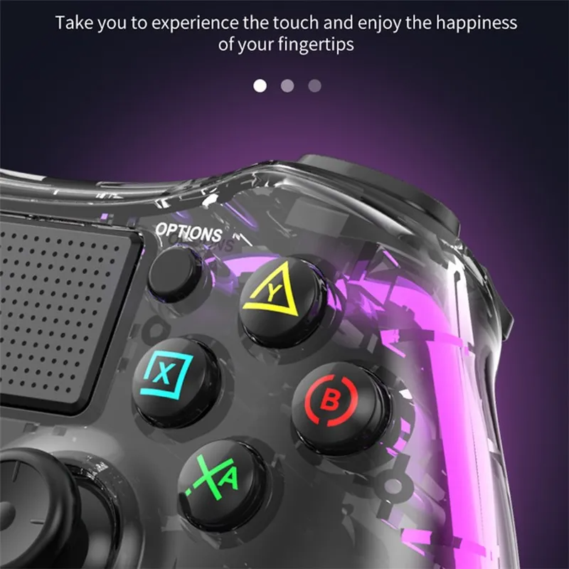 Load image into Gallery viewer, Nintendo Switch PS4 Game Consoles P05 Transparent Wireless Controller Bluetooth Handle Portable Gamepad with RGB Lights - Polar Tech Australia

